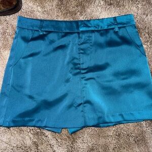 Glam Turquoise Satin Skirt